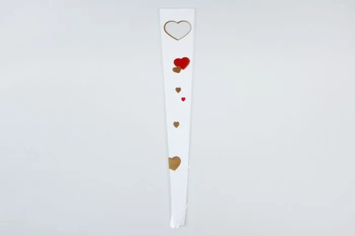 Пакет конус пленка с рисунком Сердца, 15х80см; Россия