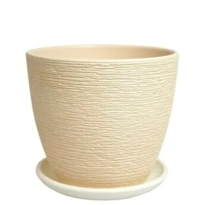 Горшок керамический  Крокус гнездо 21х19см, бежевый, (4-й из набора), Россия