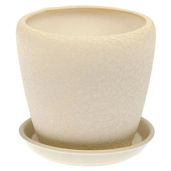 Горшок керамический  Грация, шелк-бежевый, 26,5х25см, 10л; Украина