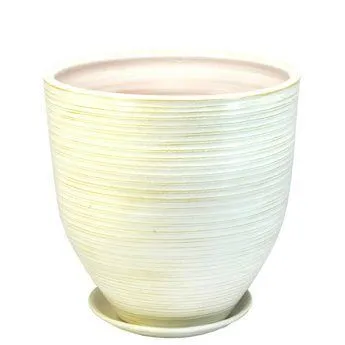 Горшок керамический Эко, бело-золотой, 32х34см, 20л; Россия