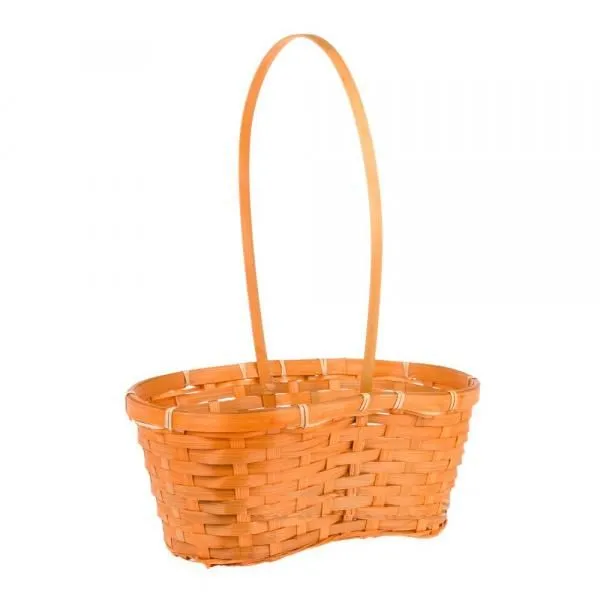 картинка Корзина плетеная (бамбук), оранжевая, 31х18х17х H12/42см от магазина Флоранж