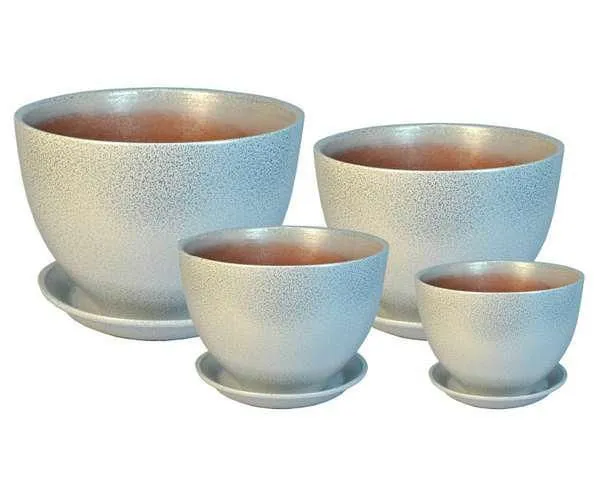 Горшок керамический Венеция глянец 419852 (1-й из набора), 13х9,5см, 0,7л; Россия