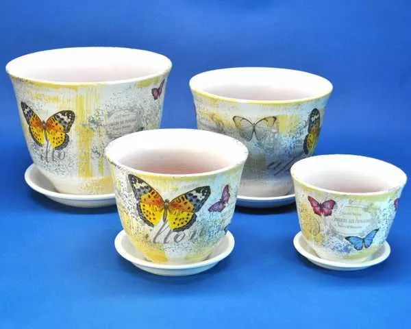 Горшок керамический Гранд Декупаж 404 (4-й из набора), 22х18см, 3,9л; Россия