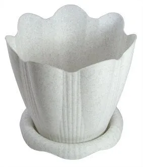 Горшок пластиковый Эдельвейс мрамор, 24х21,8см, 5,3л; Россия