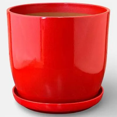 Горшок керамический Верона Глянец 749515 (5-й из набора), блеск красный, 26х24см, 12л; Россия