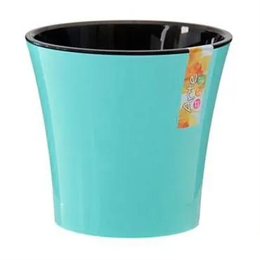 Кашпо пластиковое Арте, мятно-черное, 15х15см, 2л; Россия