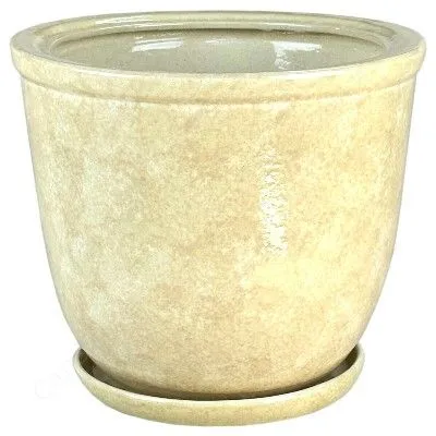 Горшок керамический Кедр 2 бежевый, 25х25см, 8л; Россия
