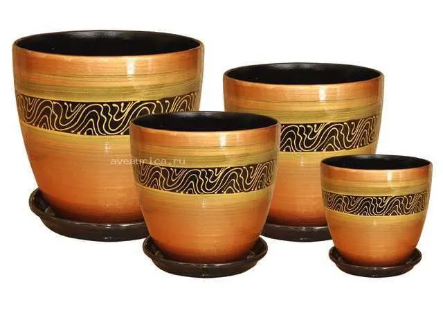 Горшок керамический Бутон сахара 277063 (4-й из набора), 21х21см, 6л; Россия