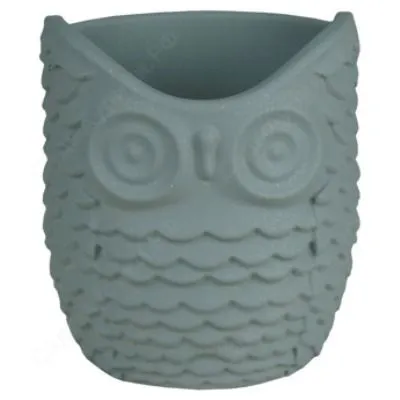 Горшок керамический Совушка 646661, серый 0,22л,  Россия
