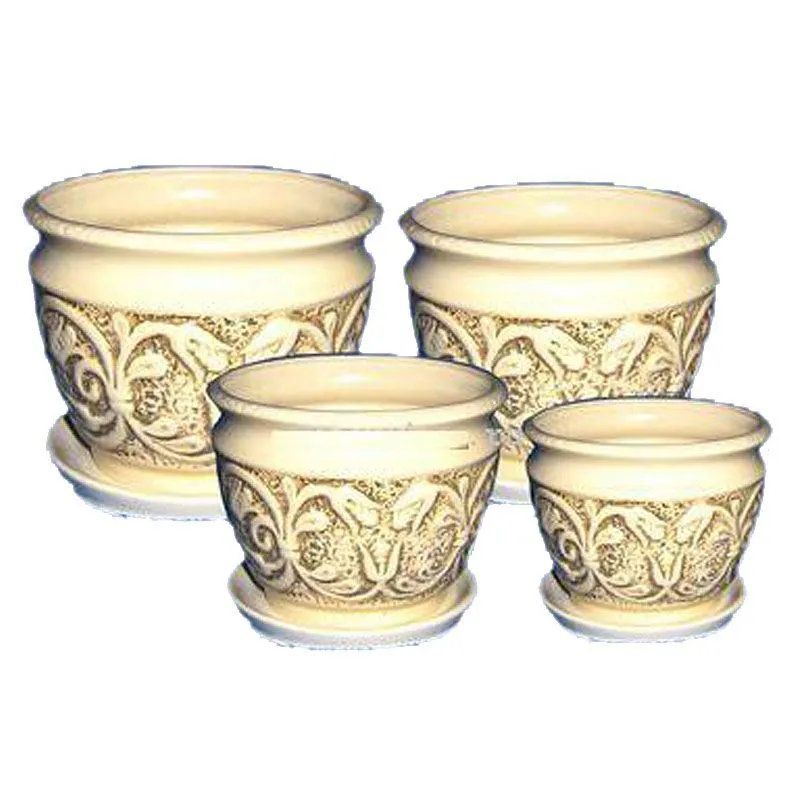 Горшок керамический Букет (4-й из набора), 10х13см, 0,8л; Россия