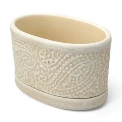 Горшок Пейсли 15смх9смх9см, 0,5л, слон.кость/Сады Аурики