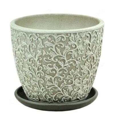 Горшок керамический бутон Орнамент 645626, (3-й из набора), 17х17см, 2,5л; Россия