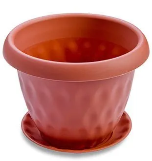 Горшок пластиковый Розетта коричневый, 24,5х19,1см, 4,9л; Россия