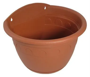 Кашпо пластиковое настенное Колывань, коричневый, 16х12см, 0,95л; Россия