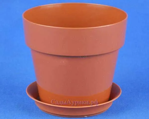 Горшок пластиковый Протея, терракотовый, 11,5х10см, 0,6/0,7л; Россия