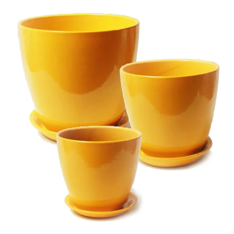 Горшок керамический Бутон глянец 402250 (3-й из набора), 18х18см, 3л; Россия