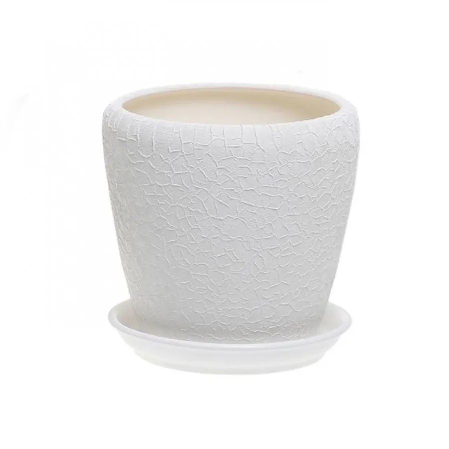 Горшок керамический  Грация, шелк-белый,  26,5х25см, 10л; Украина