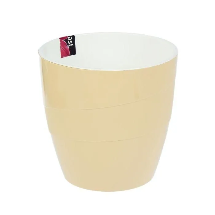 Горшок пластиковый Грация, кремовый, 2л; Россия