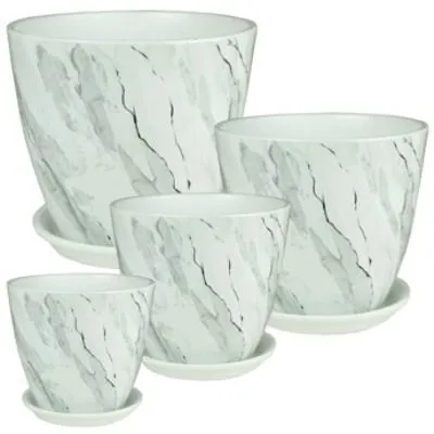 Горшок керамический Бутон Мрамор 641505 (4-й из набора) 21х21см, 5,4л; Россия