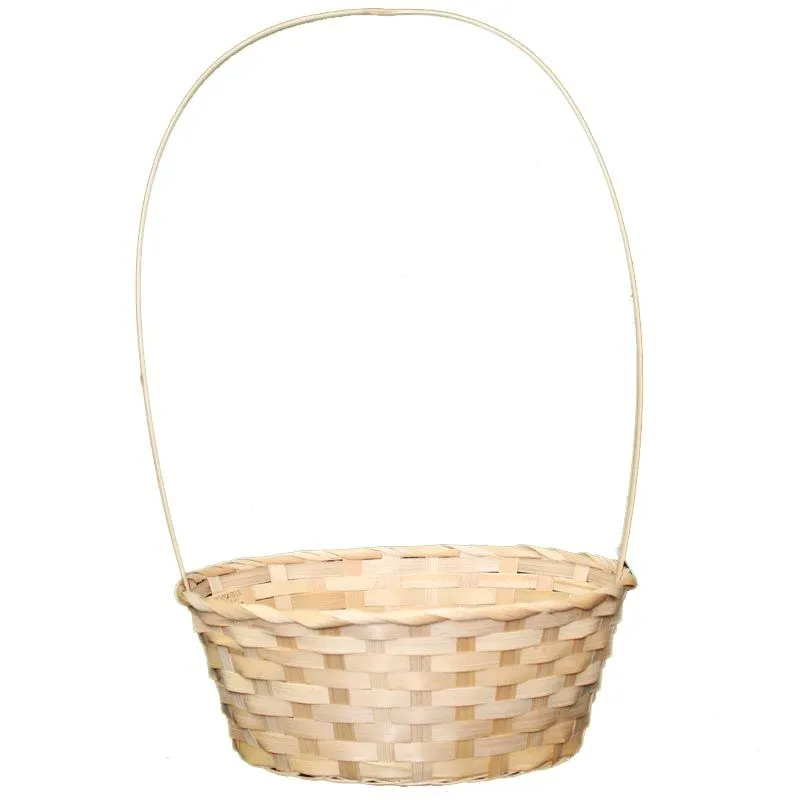 картинка Корзина плетеная (бамбук), натуральная, 30х22xH13/49см; Китай от магазина Флоранж