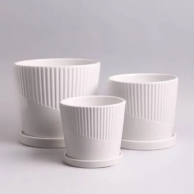 горшок Керамика 99216 №2 из 3-х 17х17см, белый; Китай