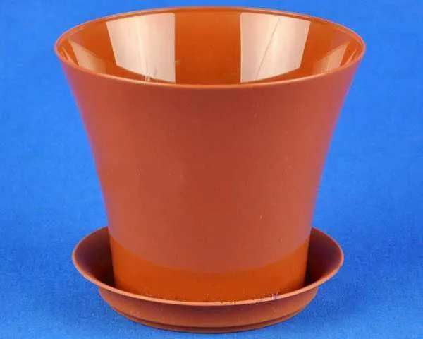 Горшок пластиковый Сити, терракотовый, 11,5х10см, 0,7л; Россия
