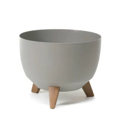 Кашпо пластиковое Roma на ножках, есо серый, 40*h25см, 17,5л; Польша