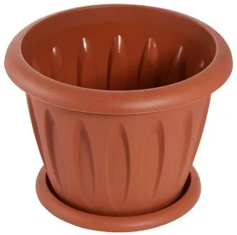 Горшок пластиковый Фелиция, коричневый, 32х24,5см, 10,4л; Россия