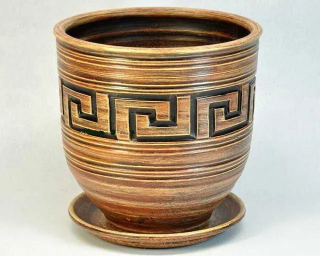 Горшок керамический Коба, 20х21см, коричневый, 5л; Россия