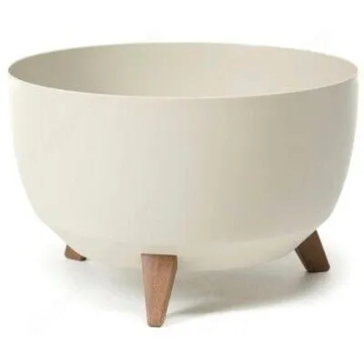 Кашпо пластиковое Roma на ножках, кремовый, 40*h25см, 17,5л; Польша