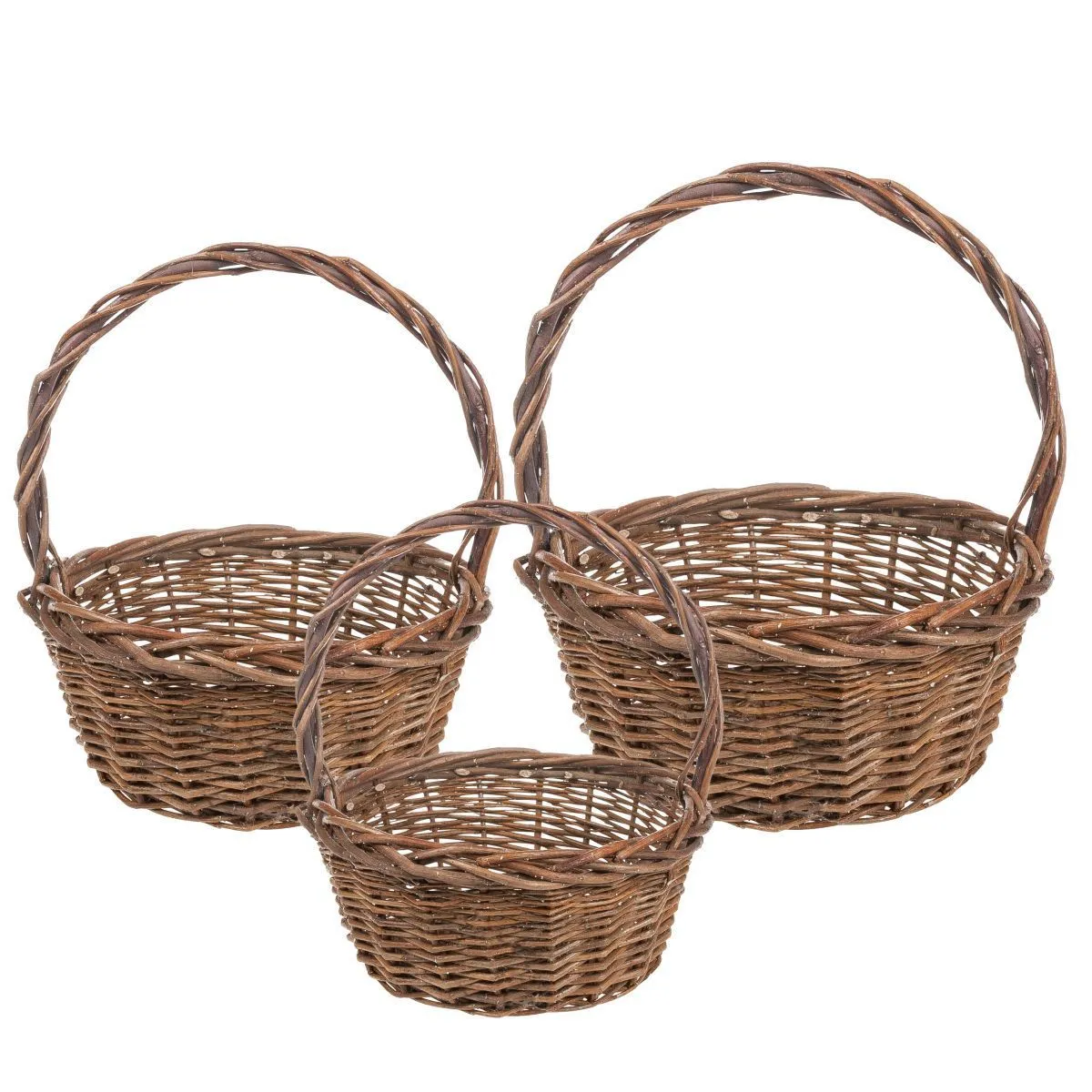 Корзина плетеная 837271 (№3 из 3шт.), (ива), 33х33х15/36см