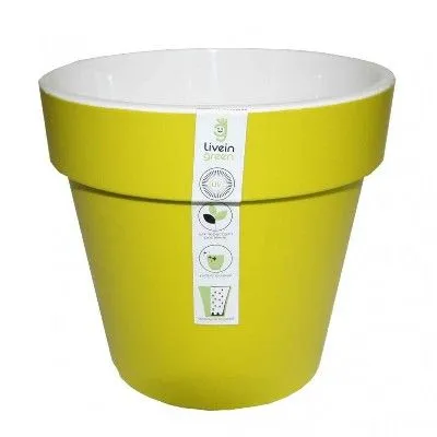 Горшок пластиковый Протея, фисташково-белый, 17,5х16см, 3,7л; Россия