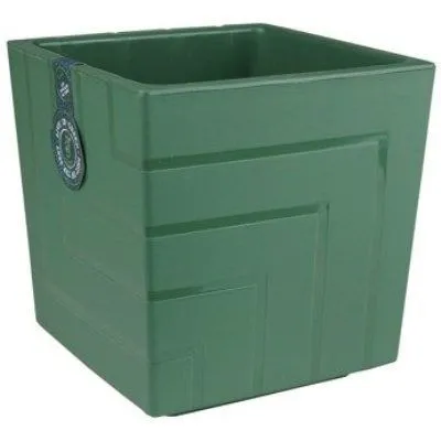 Кашпо пластиковое Квадро, нефритовое, 16х16см, 3,3л; Россия