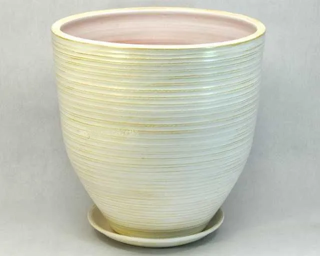 Горшок керамический Эко,бело-золотой, 40х40см, 35л; Россия