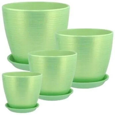 Горшок керамический Бутон Перламутр 675838 (1-й из набора), 12х12см, 1л, салат; Россия