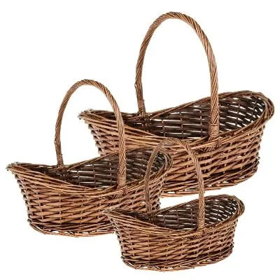 Корзина плетеная 300617 (№2 из 3шт.), 37x23,5x9,5xH14/29см (ива)