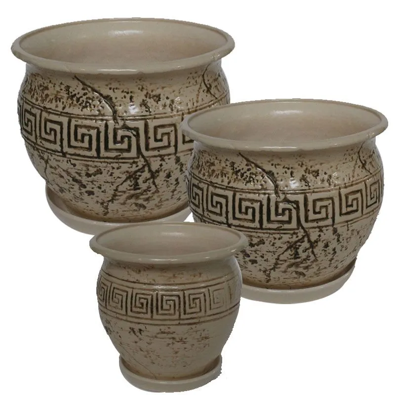 Горшок керамический Афина (3-й из набора), 20,5х16см, 3,4л; Россия