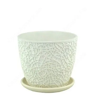 Горшок керамический бутон Паутинка 645633 (1-й из набора), 11х11см; Россия