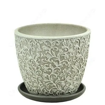 Горшок керамический бутон Орнамент 646265 (2-й из набора), 14х13см, 1,3л; Россия
