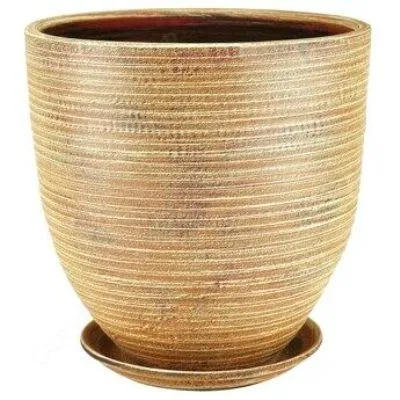 картинка Горшок керамический Эко, бежевый, 37х37см, 20л; Россия от магазина Флоранж