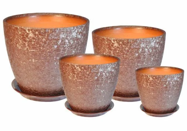 Горшок керамический Бутон винил 04 (4-й из набора), 21х21см, 5,4л, шоколадный; Россия