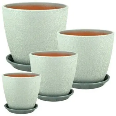 Горшок керамический Бутон винил 10 (1-й из набора), 12х12см, 1л; Россия