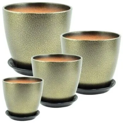 Горшок керамический Бутон глянец мет ГЛ11 (3-й из набора), 18х18см, 3,8л; Россия