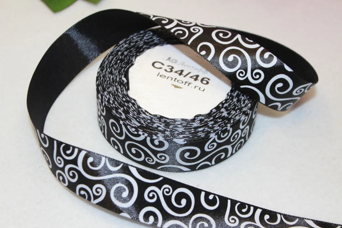 Лента атласная Серпантин, 25ммх25y; Россия