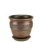 Горшок керамический Неаполь,коричневый, 22х20см, 4л; Россия