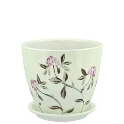 Горшок керамический Бутон Роспись 671670 (2-й из набора), 15х15см, 2л, Россия