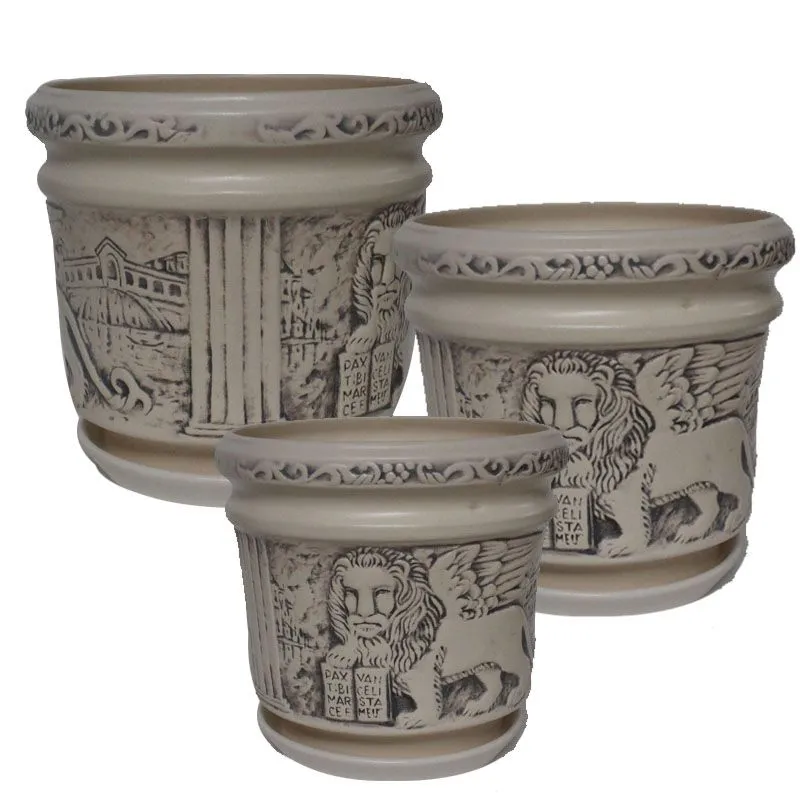 Горшок керамический Венеция (1-й из набора), 13,5х15см; Россия