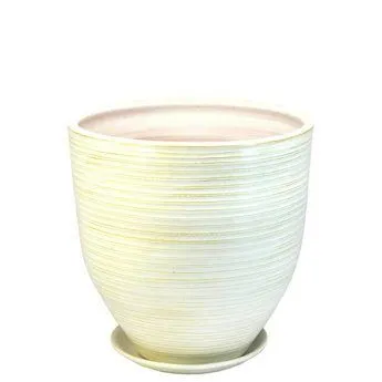 Горшок керамический Эко, бело-золотой, 20х20см,4л; Россия