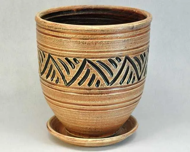 Горшок керамический Коба, 26х27см, бежевый, 8л; Россия