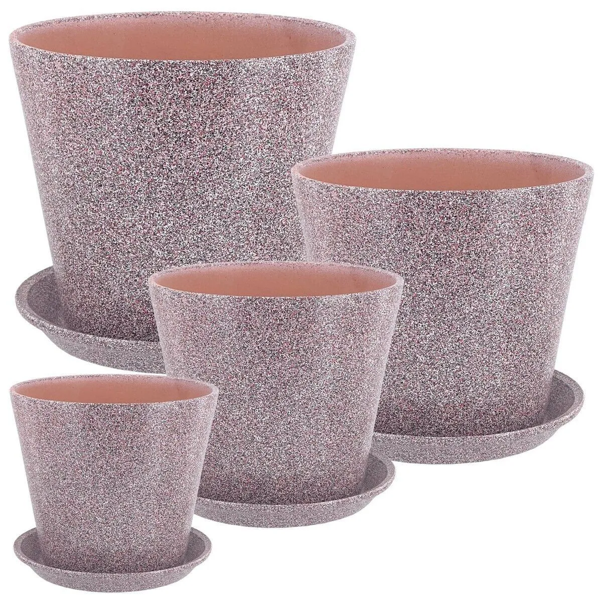 Горшок керамический Мультиколор элегант коричневый 698134 (1-й из набора), 10х9см; Россия